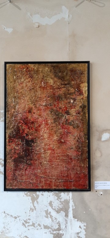 De sleutel van het kompas abstract  schilderij expositie