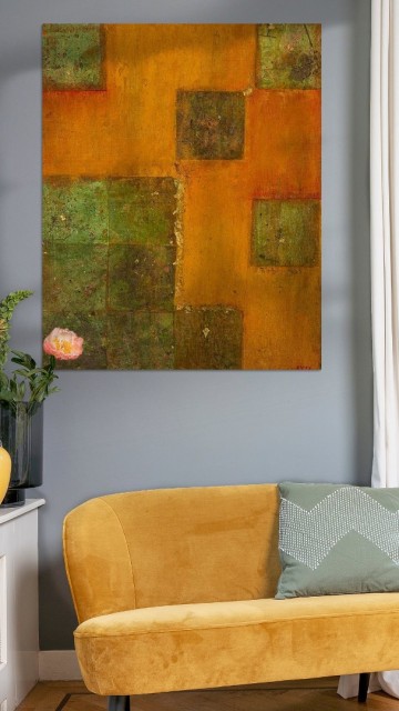 Werk aan de muur 1266816 modern abstract gender sander veen sander veen 1080x1920 woonkamer gele stoel pintereststory